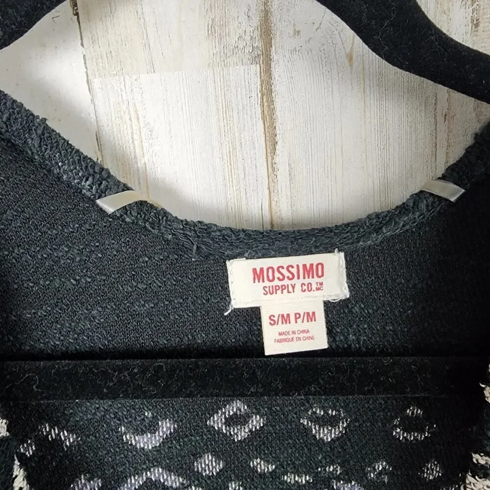 Mossimo Supply Co Aztec Print Fringed Poncho Sweater Black Size S/M - Picture 3 of 11